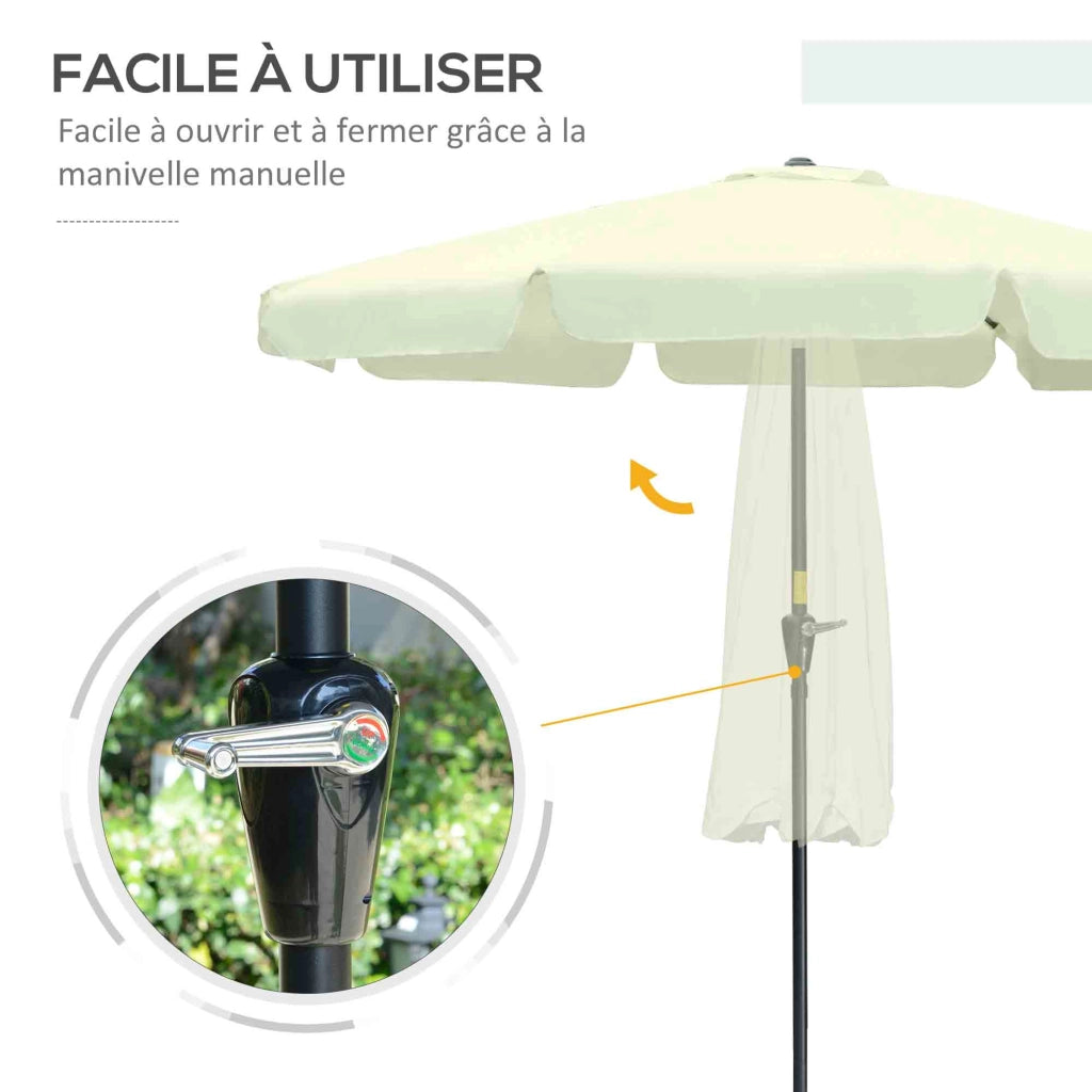 Ombrellone da giardino inclinabile rotondo ¨C zephmum ¨C beige, ? 2.7 m