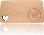 Scarpa da colazione in legno, tavolo da colazione con incisione in legno, tavolo da colazione con foro a forma di cuore, regalo per nonna, regalo personalizzato per la madre, regali per le nonne