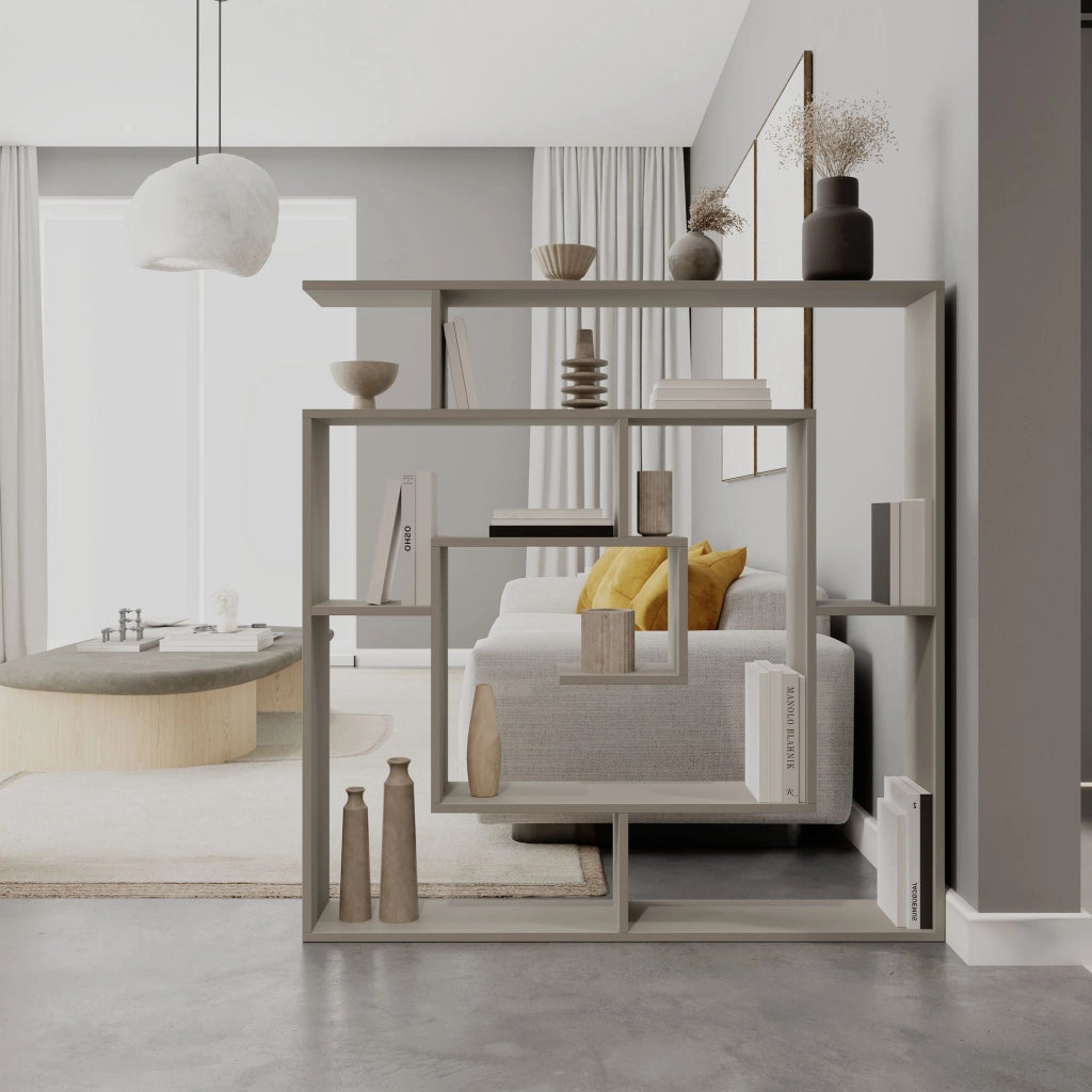 Libreria in legno "Labirent" - 125 x 22 x 129 cm - Pietra arenaria