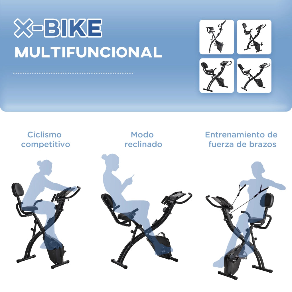 Bicicletta da Fitness Pieghevole ¨C zephmum ¨C Nero 105x48x118 cm
