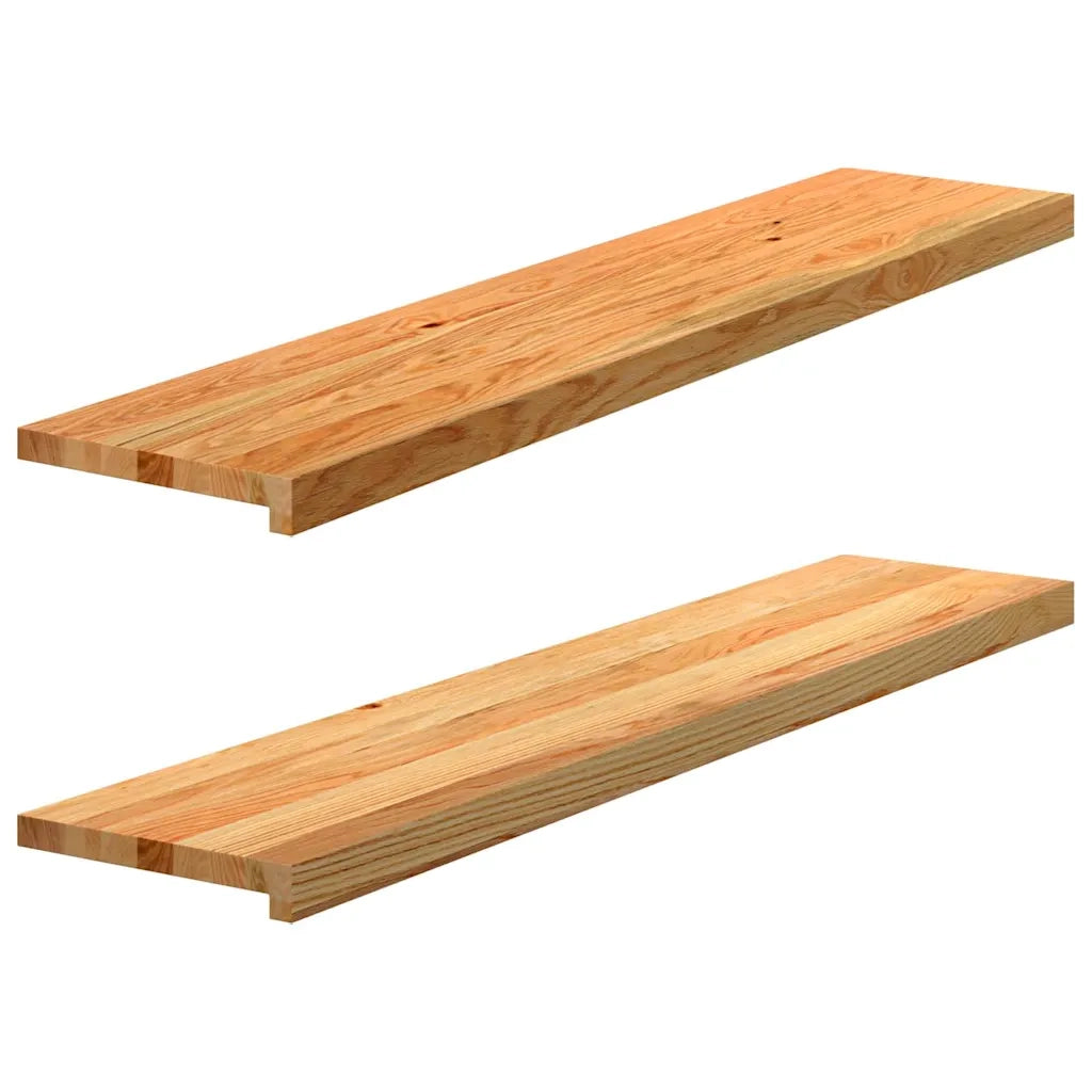 vidaXL Gradini 2 pz Marrone Chiaro 120x25x2 cm Legno Massello Rovere
