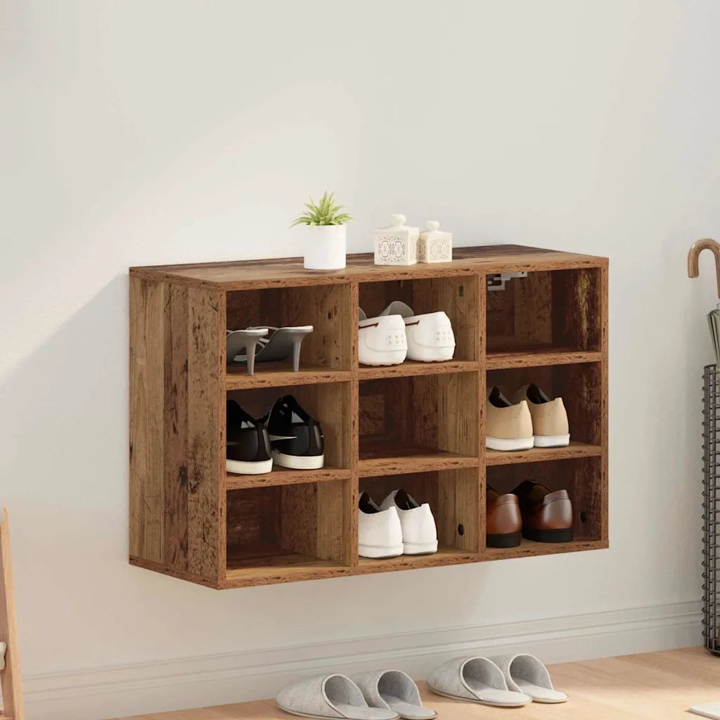 vidaXL Scarpiera Legno vecchio 77.5 x 30 x 51 cm Legno multistrato