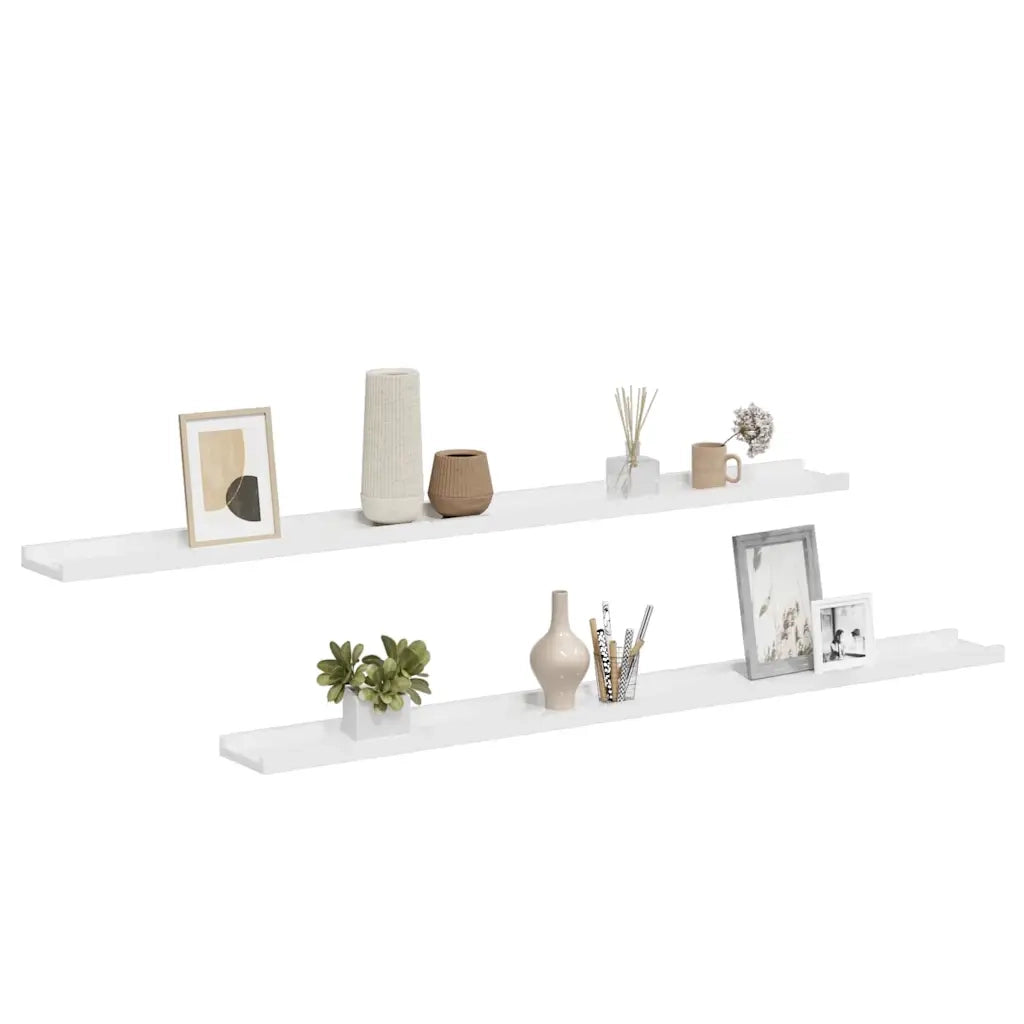 Mensole da Parete 2 pz Bianco Lucido 115x9x3 cm cod mxl 33725