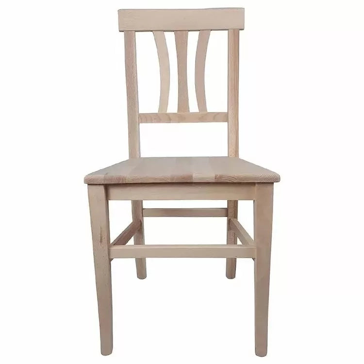 Set 2 sedie cucina classico legno grezzo seduta legno 40x44x88 - Mobili 2G