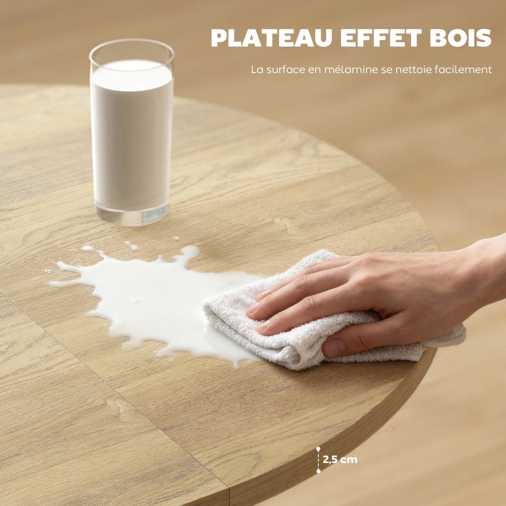 Tavolo da pranzo ovale allungabile per 4-6 persone ¨C Minimal ¨C effetto legno naturale 100-135 cm