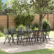 Set da Pranzo da Giardino 9 Pezzi Acciaio Antracite