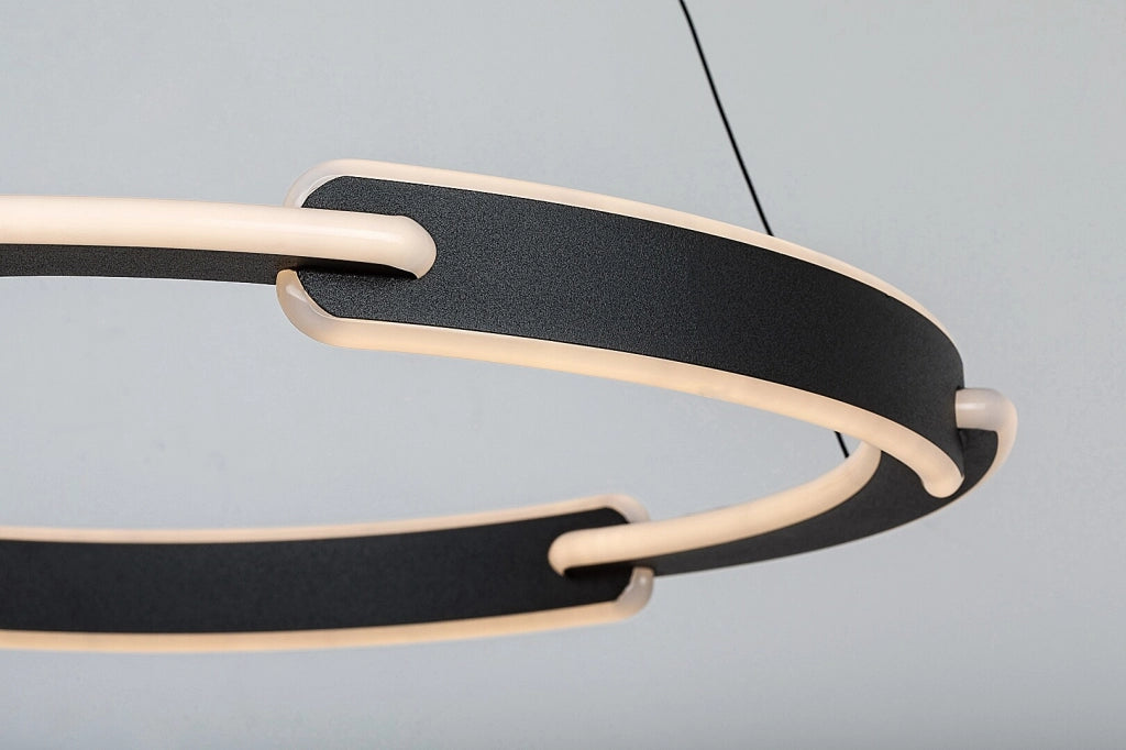 Lampadario LED ring Sindri Rabalux nero Ø60 45W 3000-4000K