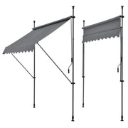 Tenda da sole telescopica in acciaio e poliestere 200 x 120 x 200-300 cm grigio ardesia 03_0008321