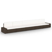 Set Divani da Giardino 5 pz con Cuscini in Polyrattan Marrone cod mxl 38037