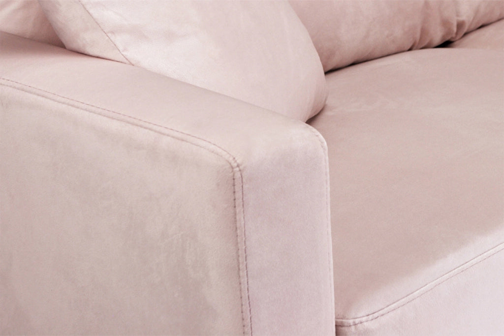 Divano 2 posti in velluto rosa piedi in legno - Chloe - DI2P-CH19VLT-PL