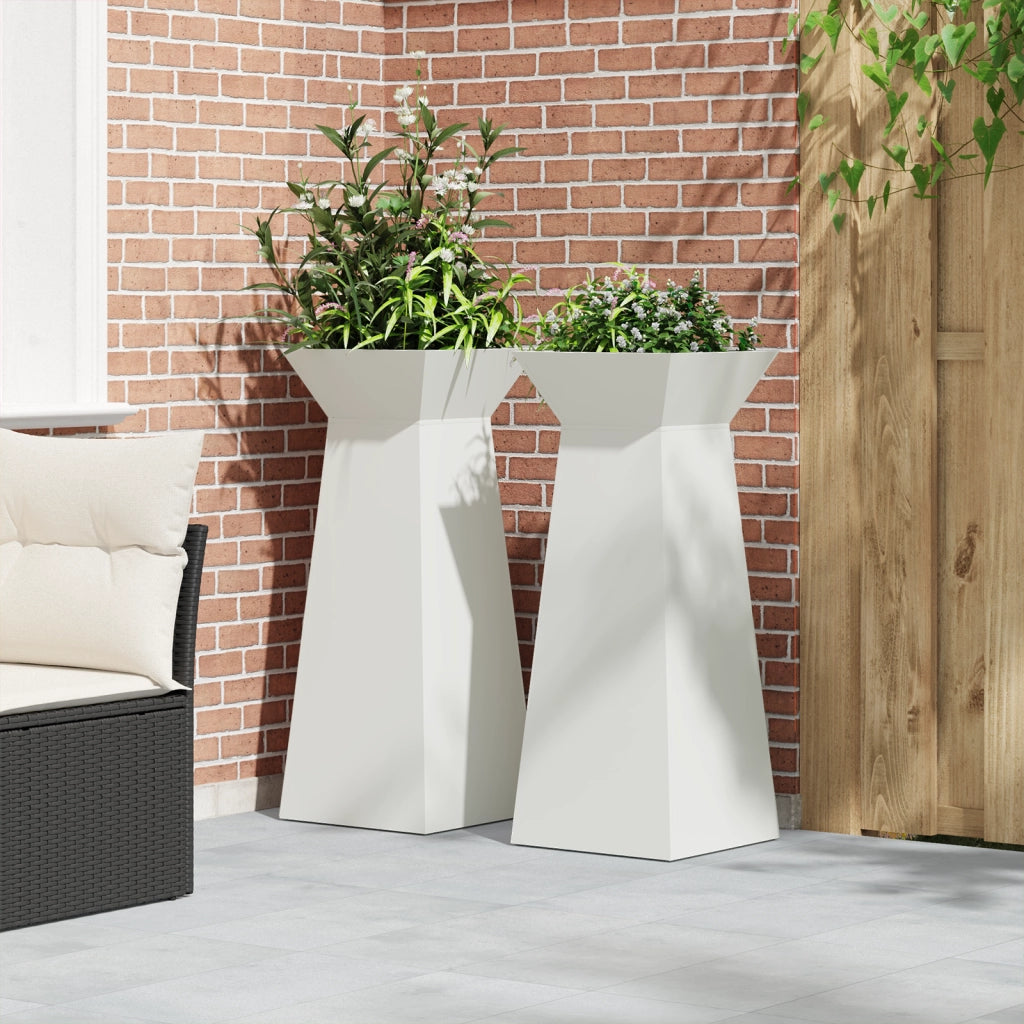Supporto per Piante a Forma di Cono Bianco Plastica Grande