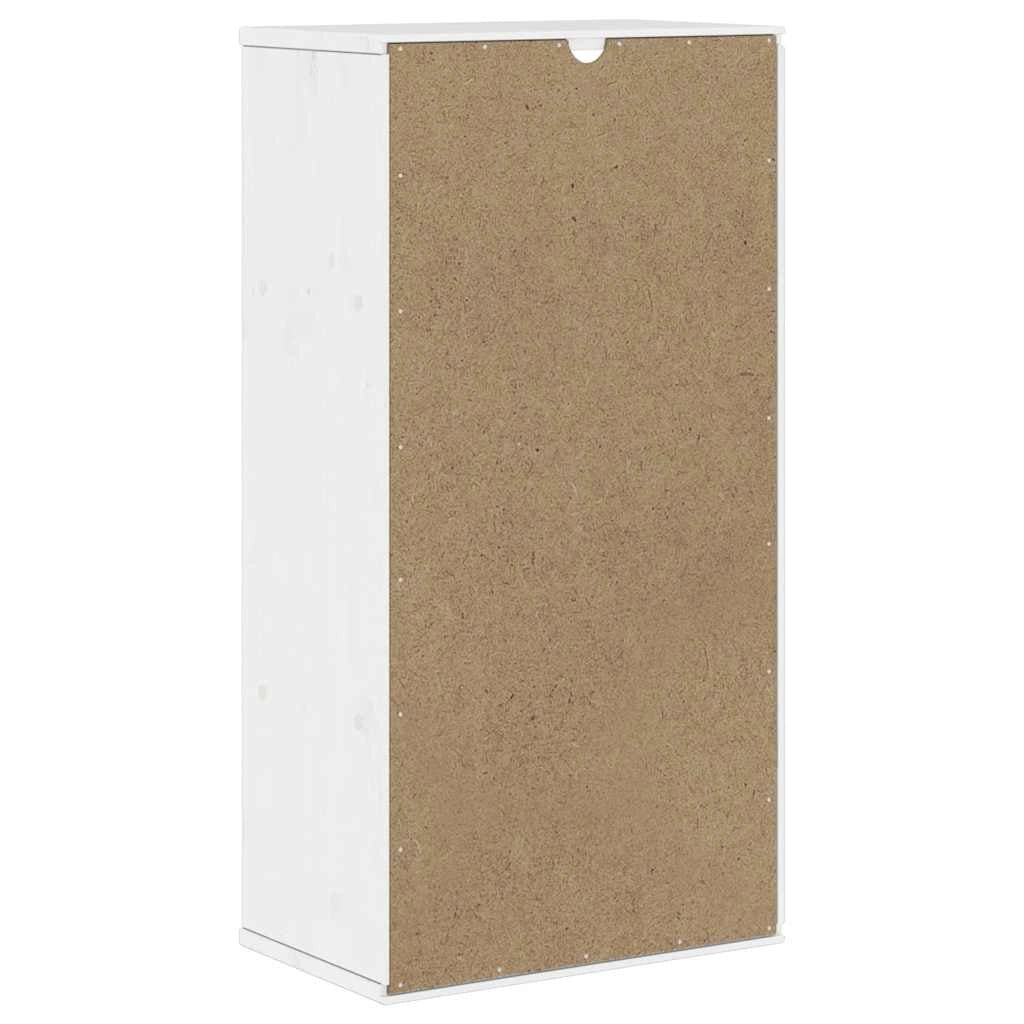Mobiletto laterale in legno massello di pino 40 x 24 x 79 cm ampio spazio di archiviazione stile rustico pino bianco 02_0058049