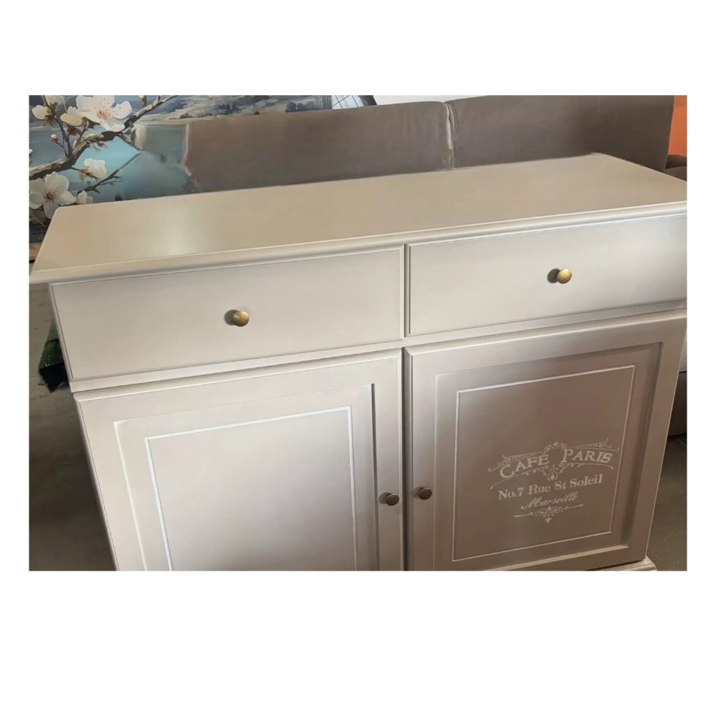 Credenza shabby tortora in legno 2 porte 2 cassetti 110x35x100 - Mobili 2G