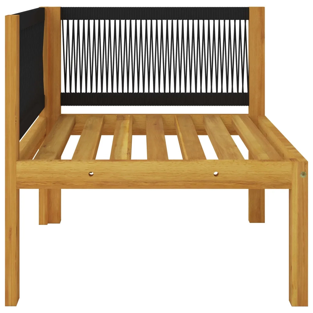 Panca da giardino a 2 posti con cuscini in legno di acacia e corda 3068853