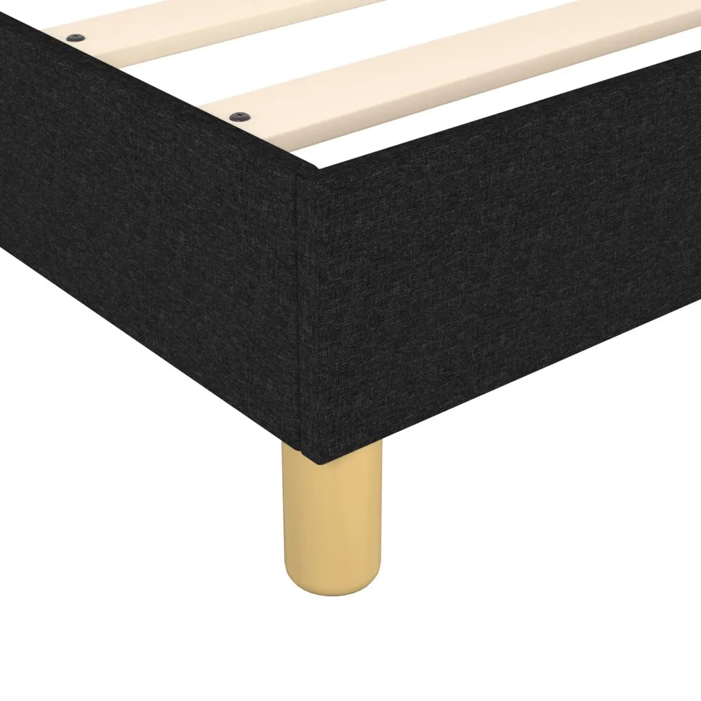 Struttura Letto a Rete a Molle-Giroletto Nero 200x200 cm in Tessuto 323700