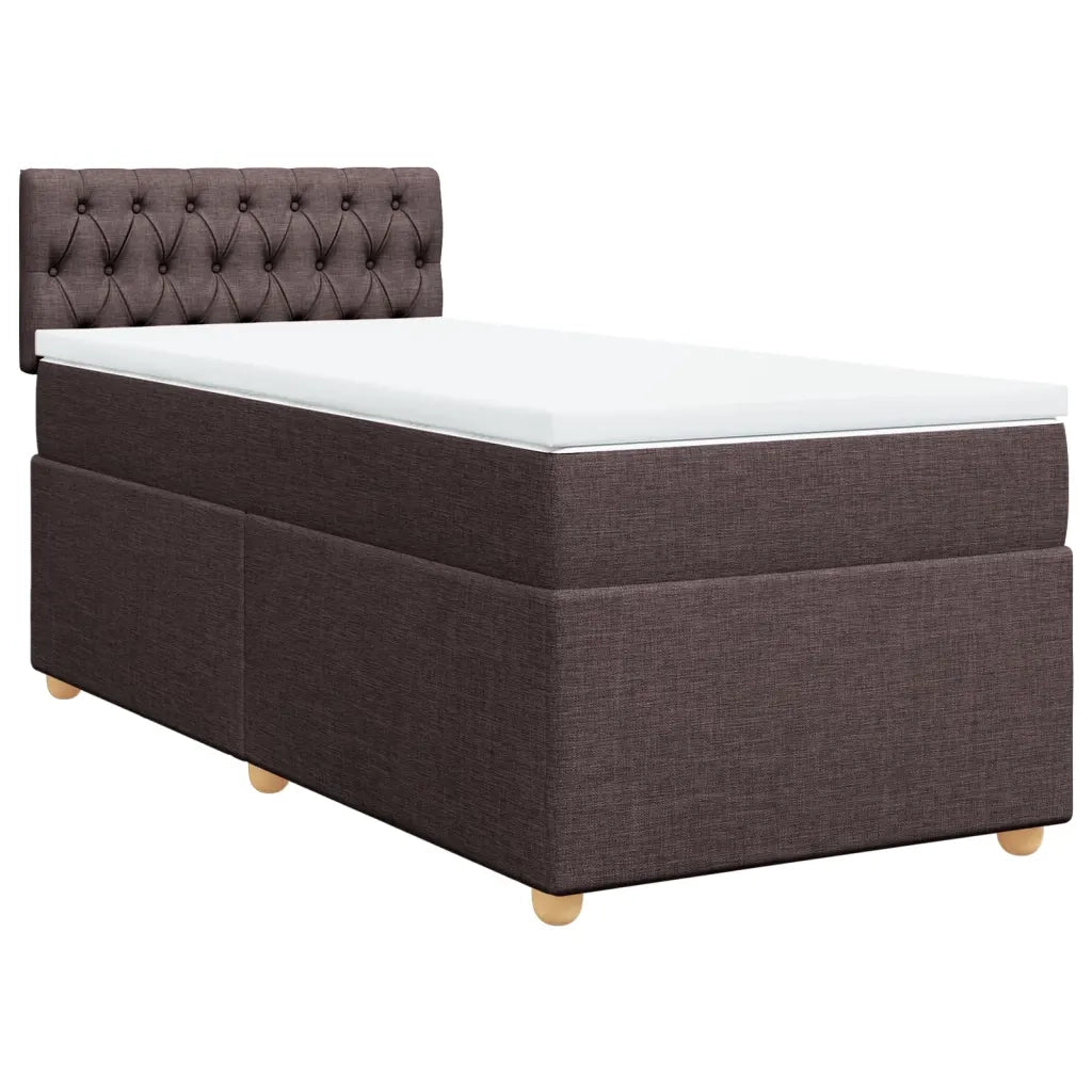 Giroletto a Molle con Materasso Marrone Scuro 90x190cm Tessuto 3286545