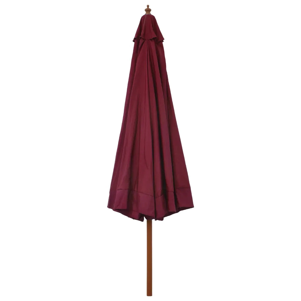 Ombrellone da Esterni con Palo in Legno 330 cm Rosso Borgogna cod mxl 55973