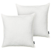 Set di 2 cuscini decorativi in tessuto felpato con motivo a tinta unita bianco crema divano camera da letto salotto