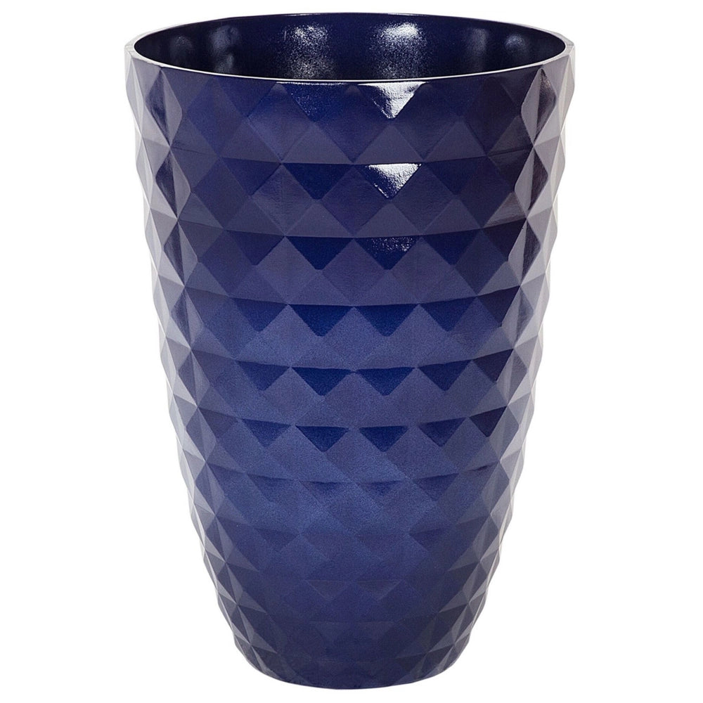 Set di 2 Vasi per piante in fibra di argilla blu navy 50 x ⌀ 35 cm per esterni interni per tutte le stagioni