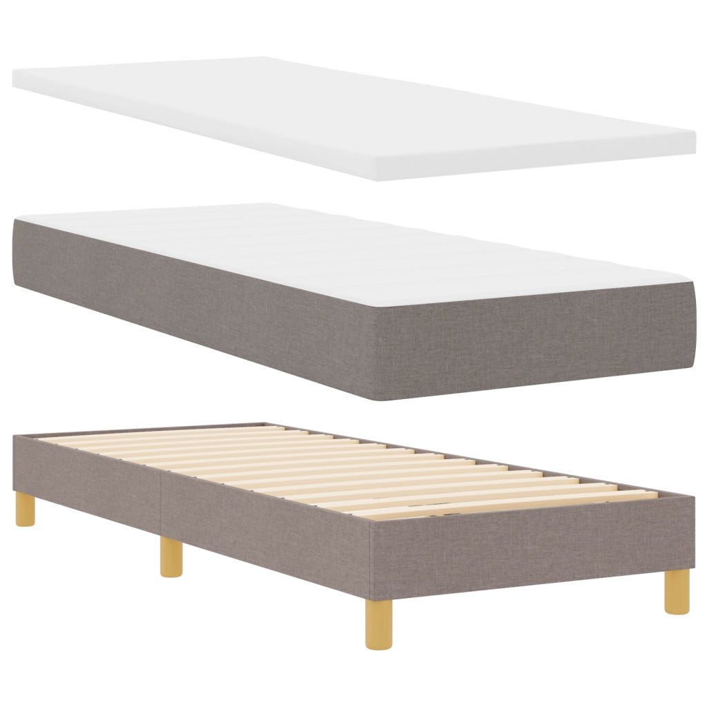 Letto a Molle con Materasso e LED Tortora 80x200 cm Tessuto