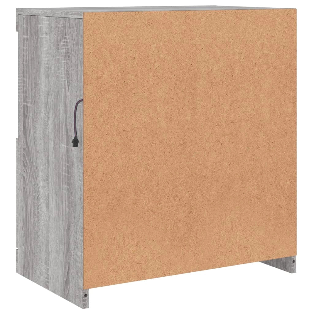 Buffet credenza cassettiera armadio mobile contenitore organizer per cucina soggiorno salotto con luci LED Sonoma 60 x 37 x 67 cm grigio 02_0030080