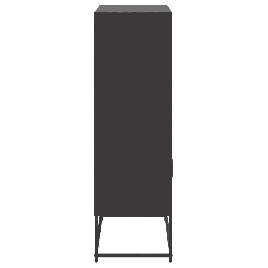 Credenza-Buffet-Armadio da cucina Nera 68,5x38,5x123,5 cm in Acciaio 292970
