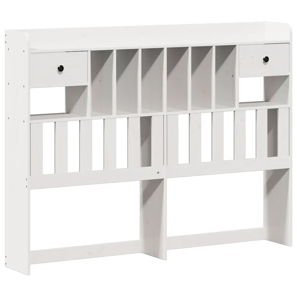 Letto Libreria senza Materasso Bianco 140x200 cm Legno di Pino 3322797