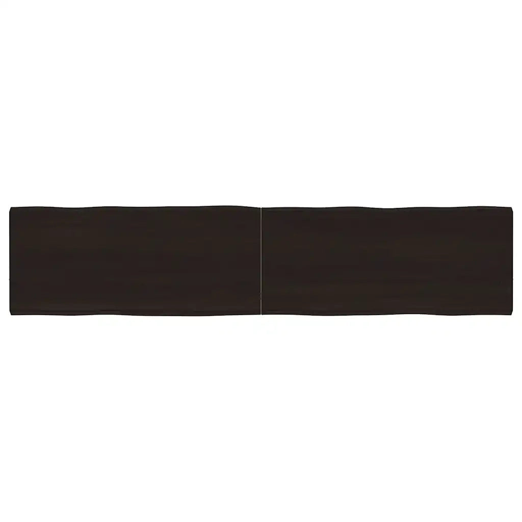 Piano Tavolo Marrone Scuro 180x40x(2-4)cm Rovere Non Trattato