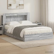 Telaio del letto con storage Sonoma grigio 160 x 200 cm