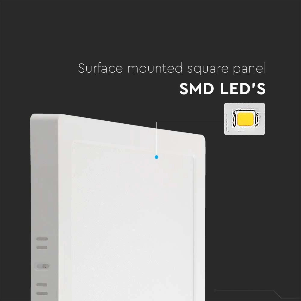 Plafoniera LED 6W Quadrata 6500K Samsung IP20 Bianca V-TAC