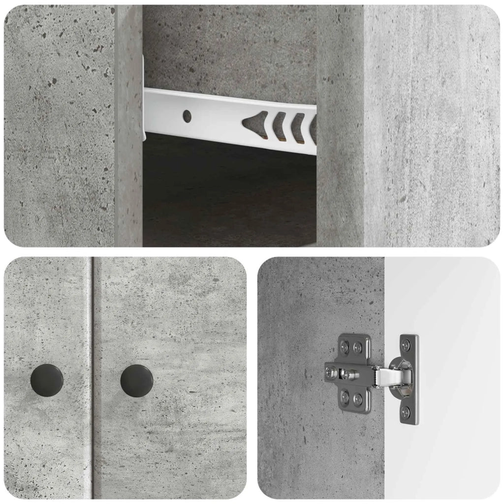 Credenza Grigio Cemento 66 x 34,5 x 90 cm Legno ingegnerizzato 895558