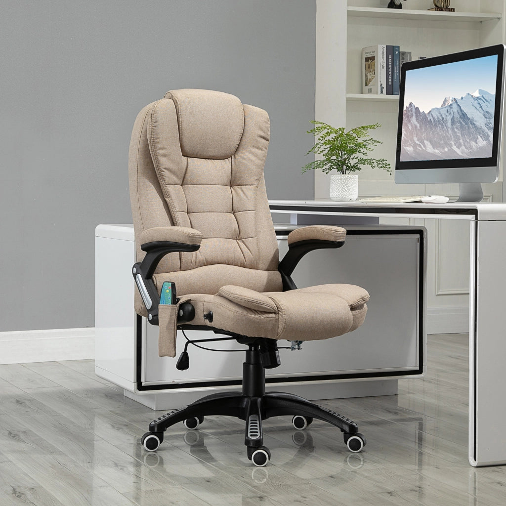 Sedia da ufficio massaggiante e riscaldante ¨C zephmum ¨C tessuto poliestere beige