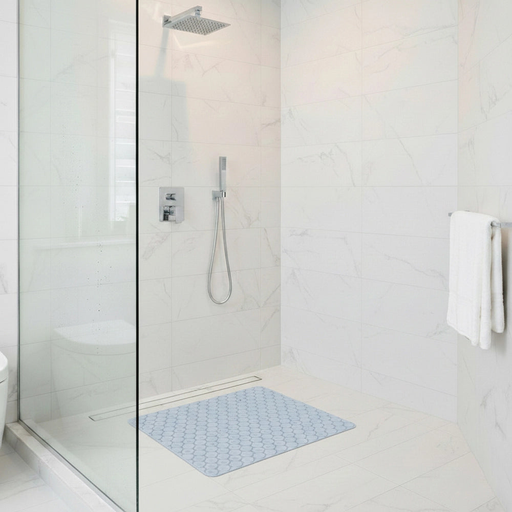Tappeto bagno antiscivolo azzurro 54x54 cm Maia