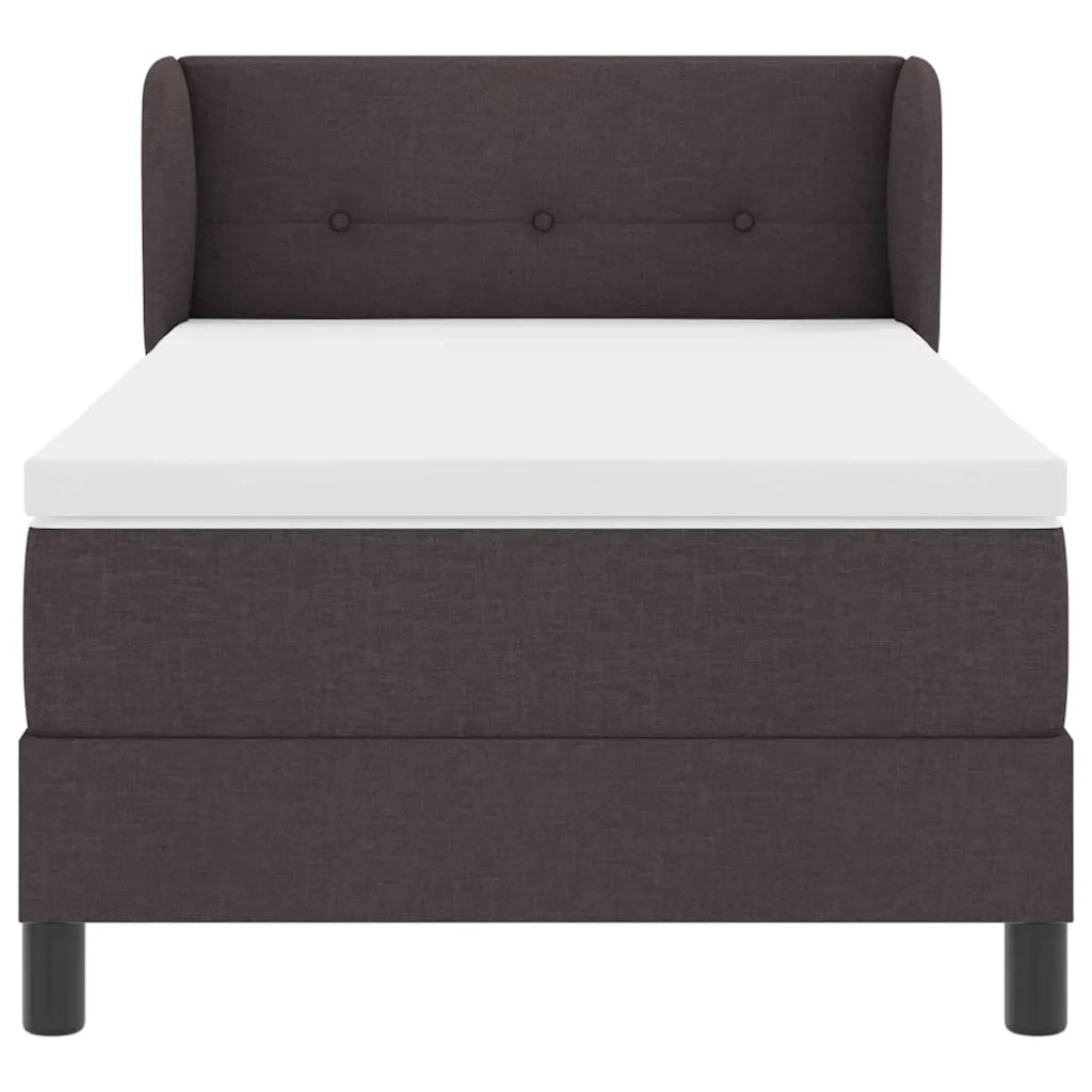 Letto a molle con materasso Marrone Scuro 80 x 200 cm Tessuto 3339992