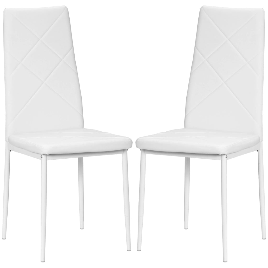Sedia da Pranzo con Schienale Alto ¨C Zephmum ¨C Bianco Struttura in Metallo