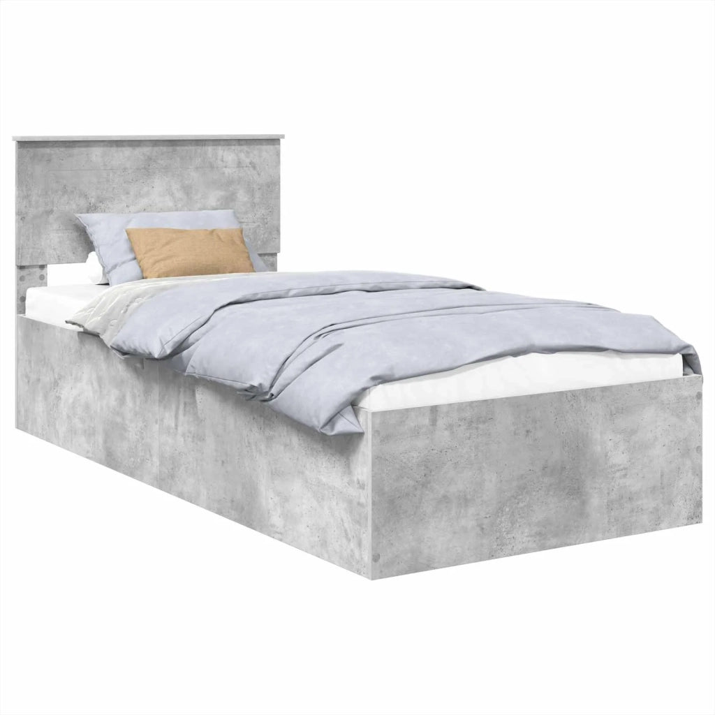 Struttura del letto con testiera Grigio cemento 120 x 200 cm