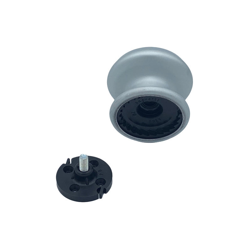 Pomolo fisso per porta SAGUATTI 166/80EB in alluminio argento satinato