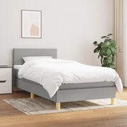 Giroletto a Molle con Materasso-Struttura Letto Grigio Chiaro 90x190 cm Tessuto 792752