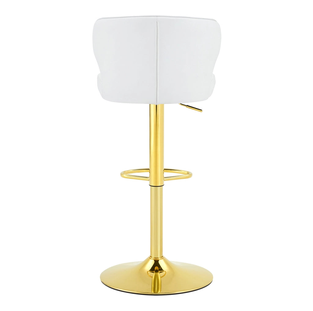 Sgabello da bar 85-110 cm bianco in PU, altezza regolabile e girevole