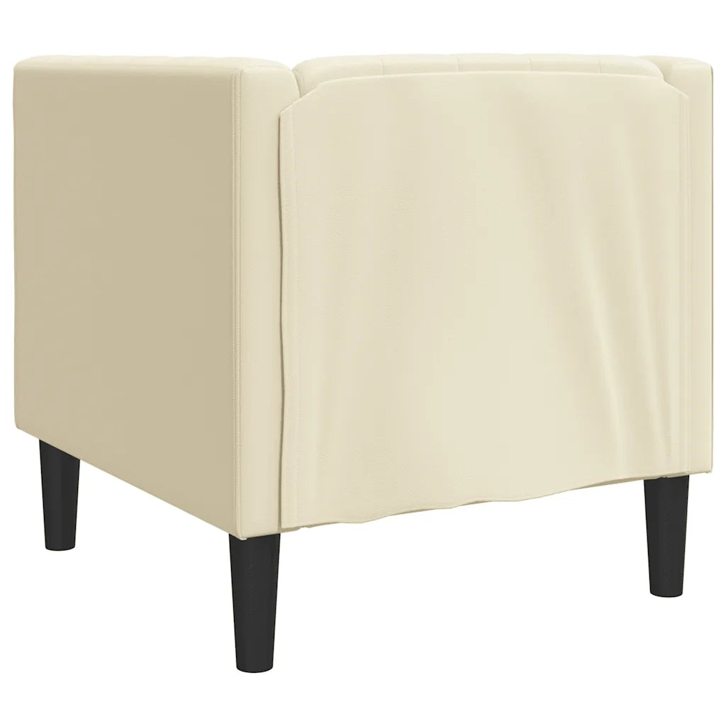 Poltrona Chesterfield Crema in Ecopelle 372653