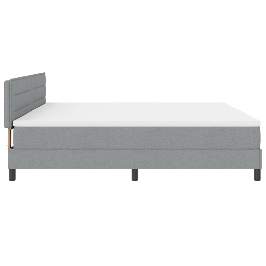 Letto a molle con materasso e LED Grigio chiaro 200x200 cm Tessuto