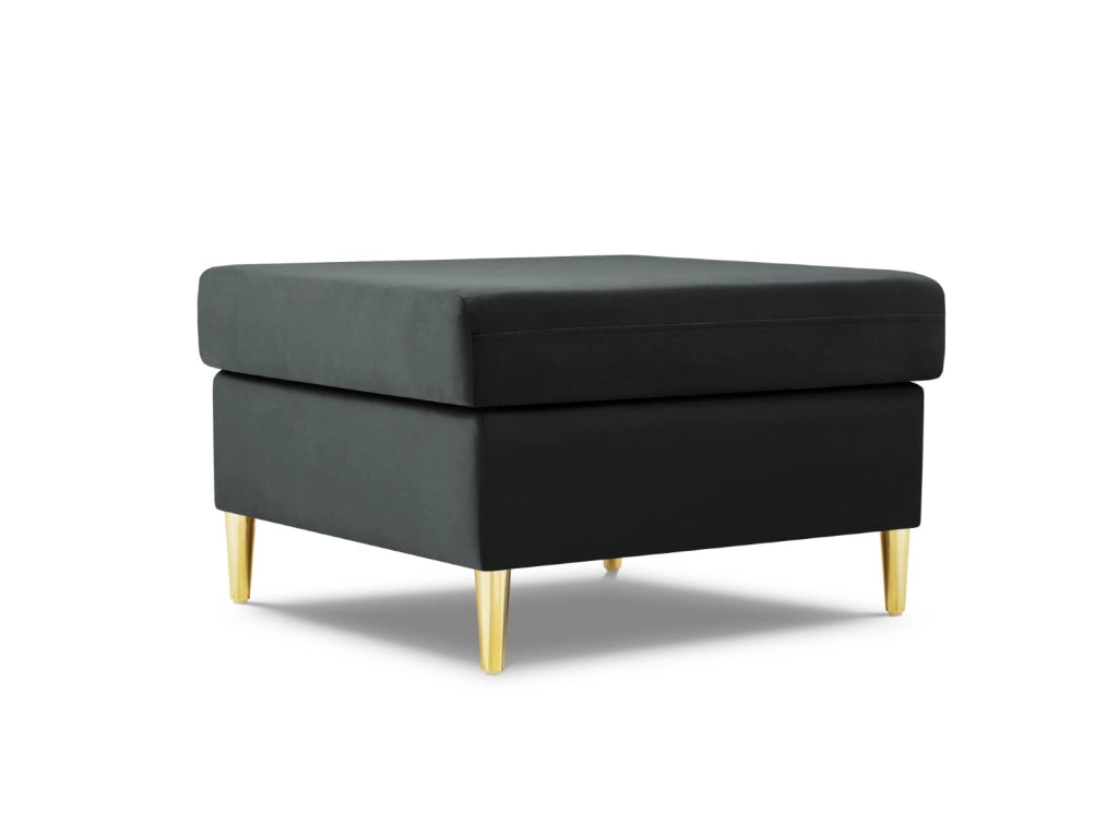 Cosmopolitan Design - Pouf "Kyoto" in velluto grigio scuro 