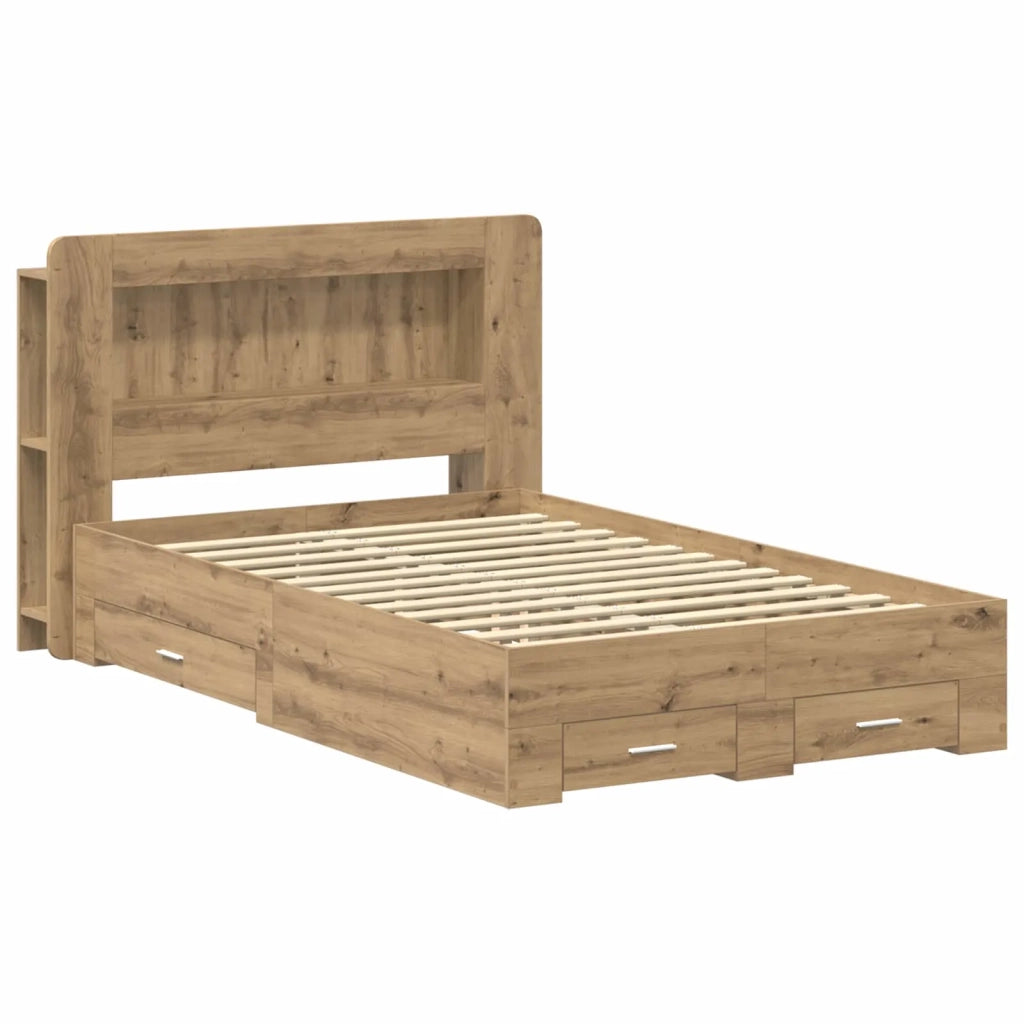 Telaio del letto con storage Rovere Artigianale 120 x 190 cm
