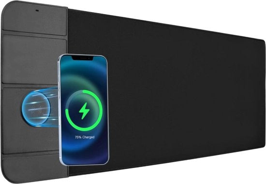 Muismat wireless per caricamento 15W caricamento rapido muismat pieghevole per smartphone muismat gaming extra grande per MacBook pc laptop tastiera