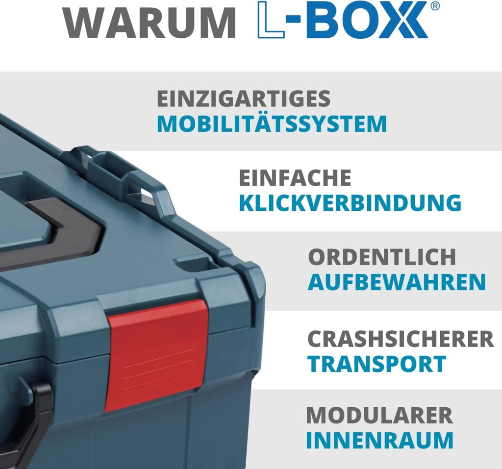 L BOXX 136 Set da 3 pezzi | Dimensione 2 professionale blu | Cassetta degli attrezzi in plastica | Cassetta degli attrezzi professionale vuota