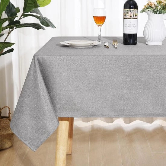Tappeto da tavolo impermeabile con finitura lucida e aspetto di lino per una decorazione elegante della tavola - 140 x 180 cm
