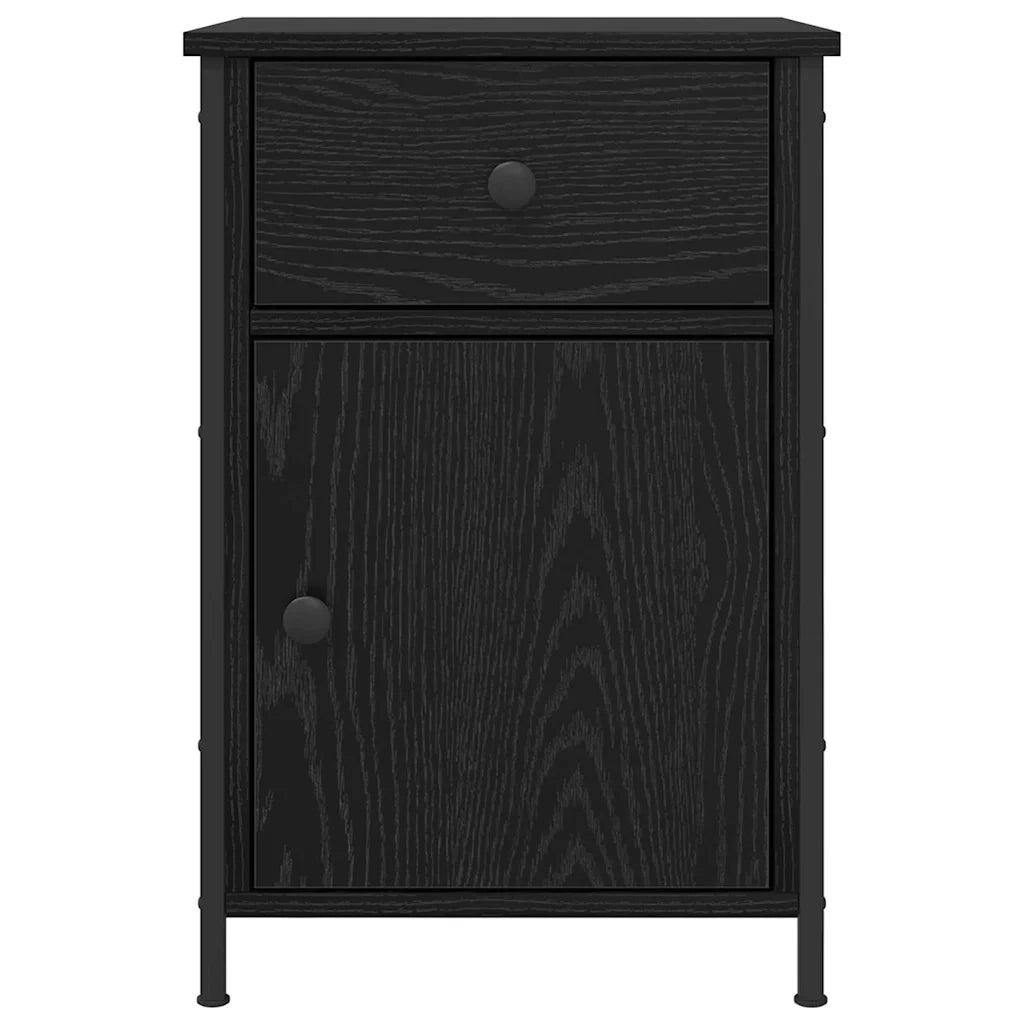 Comodino | Armadio da Notte | Mobiletto da notte Rovere Nero 40 x 42 x 60 cm Legno multistrato