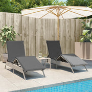 Lettino Prendisole 2 pz con Cuscini Grigio Chiaro in Polyrattan 3261583