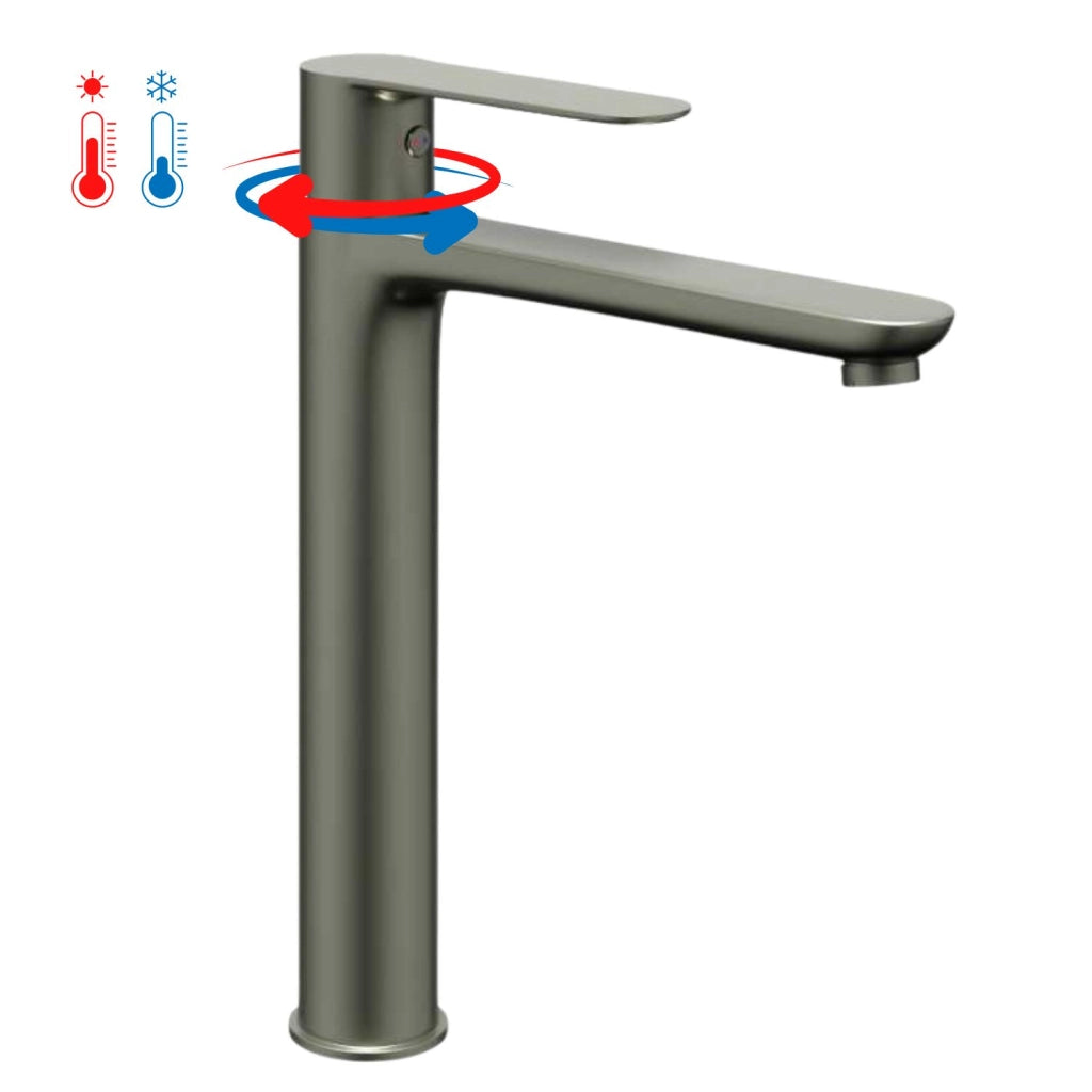 Miscelatore rubinetto per lavabo bocca alta oceania in ottone canna di fucile *** confezione 1