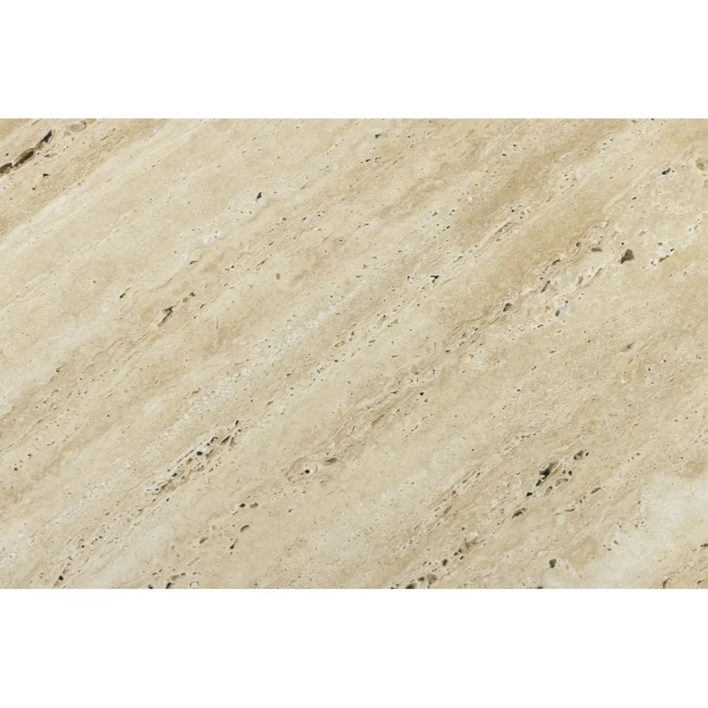 Tavolino basso NEXORA 70 cm in travertino beige e metallo finitura ottone design geometrico